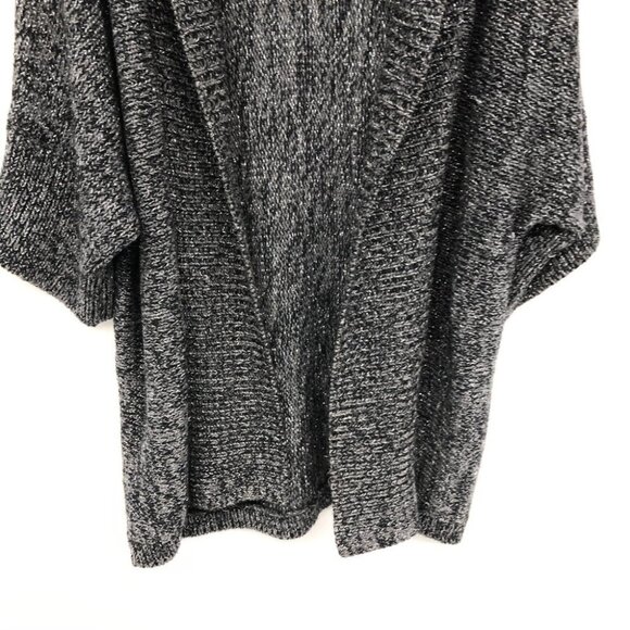 Additions by Chico's Grey Silver Knit Open Cardigan size 2 - Picture 6 of 11